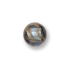Bead, Japanese Sassoon Lampwork Glass, 10mm Round Bead with Silverfoil and Blacktip - Light Sapphire (Hole Size 1.7mm)