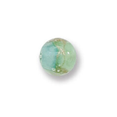 Bead, Japanese Sassoon Lampwork Glass, 10mm Round with Goldlace and Two-Tone Colors - Light Blue/Light Green (Hole Size 1.7mm)