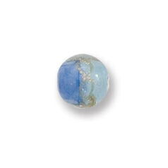 Bead, Japanese Sassoon Lampwork Glass, 10mm Round with Goldlace and Two-Tone Colors - Blue/Light Blue (Hole Size 1.7mm)