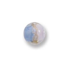 Bead, Japanese Sassoon Lampwork Glass, 10mm Round with Goldlace and Two-Tone Colors - Blue/Pink (Hole Size 1.7mm)