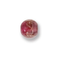 Bead, Japanese Sassoon Lampwork Glass, 10mm Round with Goldlace and Two-Tone Colors - Rose/Amethyst (Hole Size 1.7mm)