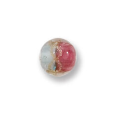 Bead, Japanese Sassoon Lampwork Glass, 10mm Round with Goldlace and Two-Tone Colors - Light Blue/Amethyst (Hole Size 1.7mm)