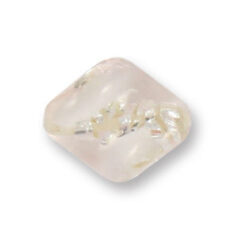 Bead, Japanese Sassoon Lampwork Glass, 20x17mm with a swirl of silverfoil in the center and bright color edges - Light Pink (Hole Size 1.7mm)