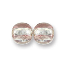 Bead, Japanese Sassoon Lampwork Glass, 10mm Round with silverfoil and Amethyst striped center (Hole Size 1.7mm)