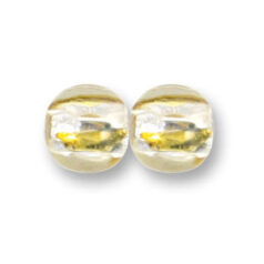 Bead, Japanese Sassoon Lampwork Glass, 10mm Round with silverfoil and Topaz striped center (Hole Size 1.7mm)