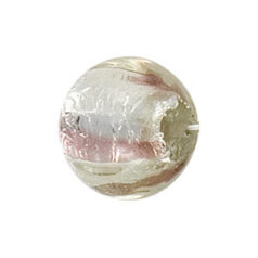 Bead, Japanese Sassoon Lampwork Glass, 20x18mm Round with Silverfoil and Amethyst Striped Center (Hole Size 1.7mm)