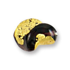 Bead, Japanese Sassoon Lampwork Glass with Goldfoil, 15x18mm Twist Shape - Amethyst