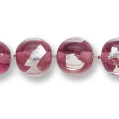 Bead, Japanese Sassoon Lampwork Glass, 10mm Round with Silverfoil chips - Amethyst (Hole Size 1.7mm)