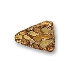 Bead, Japanese Sassoon Lampwork Glass, 20x13mm Topaz Color Flat Triangle bead with Goldfoil Drizzle (Hole Size 1.7mm)