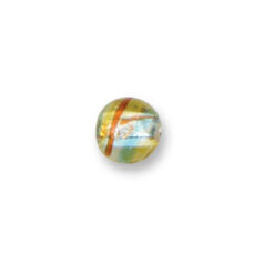 Bead, Japanese Sassoon Lampwork Glass, 10mm Round bead with Silverfoil and Colorswirl - Aqua/Red/Yellow (Hole Size 1.7mm)