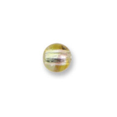 Bead, Japanese Sassoon Lampwork Glass, 10mm Round bead with Silverfoil and Colorswirl - Pink/Yellow (Hole Size 1.7mm)