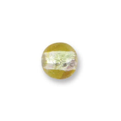 Bead, Japanese Sassoon Lampwork Glass, 12mm Round bead with Silverfoil and Colorswirl - Pink/Yellow (Hole Size 1.7mm)
