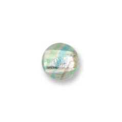 Bead, Japanese Sassoon Lampwork Glass, 12mm Round bead with Silverfoil and Colorswirl - Aqua/Green (Hole Size 1.7mm)