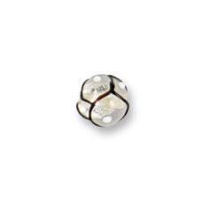 Bead, Japanese Sassoon Lampwork Glass, 10mm Round bead with Silverfoil, Black Net on Crystal color w/Dots (Hole Size 1.7mm)