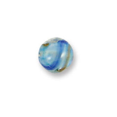 Bead, Japanese Sassoon Lampwork Glass, 12mm Round bead, Opal Swirl - Blue (Hole Size 1.5mm)