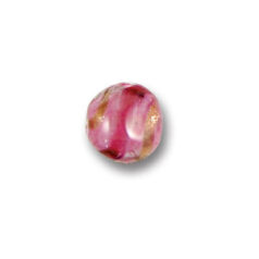 Bead, Japanese Sassoon Lampwork Glass, 12mm Round bead, Opal Swirl - Rose (Hole Size 1.5mm)