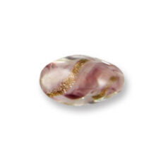 Bead, Japanese Sassoon Lampwork Glass, 19x13mm Oval bead, Opal Swirl - Amethyst (Hole Size 1.7mm)