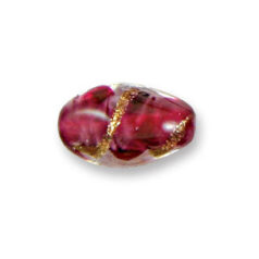 Bead, Japanese Sassoon Lampwork Glass, 19x13mm Oval bead, Opal Swirl - Rose (Hole Size 1.7mm)