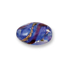 Bead, Japanese Sassoon Lampwork Glass, 19x13mm Oval bead, Opal Swirl - Violet Rose (Hole Size 1.7mm)