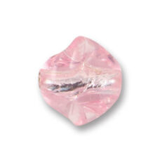 Bead, Japanese Sassoon Lampwork Glass, 20mm Oval Twisted Shape with Silverfoil - Pink (Hole Size 1.7mm)