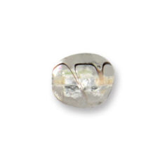 Bead, Japanese Sassoon Lampwork Glass, 15x13mm Oval bead with Silverfoil Sprial - Crystal (Hole Size 1.7mm)