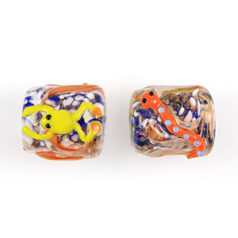 18x16mm Sassoon lampwork frog w/snake(hole size:3.3mm)