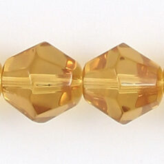 10mm faceted bicone(hole size:1.3mm)-Light Topaz   