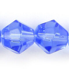 10mm faceted bicone(hole size:1.3mm)-Light Sapphire   