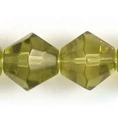 10mm faceted bicone(hole size:1.3mm)-Olive   