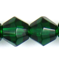 10mm faceted bicone(hole size:1.3mm)-Emerald