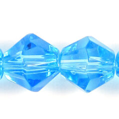 10mm faceted bicone(hole size:1.3mm)-Aqua   