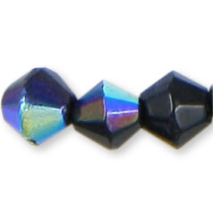 10mm faceted bicone (hole size:1.5mm) - Jet Black AB
