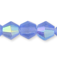 10mm faceted bicone (hole size:1.5mm) - Light Sapphire AB