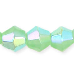 10mm faceted bicone (hole size:1.5mm) - Opal Green AB
