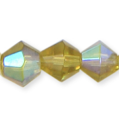 10mm faceted bicone (hole size:1.5mm) - Olive AB