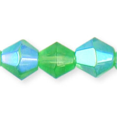 10mm faceted bicone (hole size:1.5mm) - Light Emerald AB