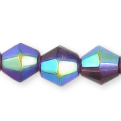 10mm faceted bicone (hole size:1.5mm) - Dark Amethyst AB