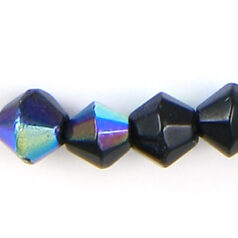 8mm faceted bicone (hole size:1.3mm), Jet Black