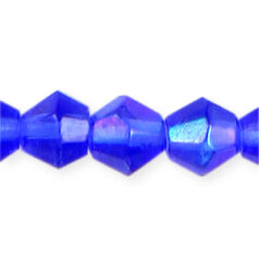 8mm faceted bicone (hole size:1.3mm), Sapphire 