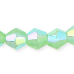 8mm faceted bicone (hole size:1.3mm), Opal Green AB