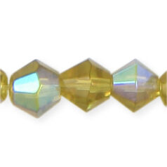 8mm faceted bicone (hole size:1.3mm), Olive AB