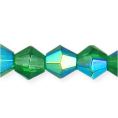 8mm faceted bicone (hole size:1.3mm), Emerald 