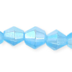 8mm faceted bicone (hole size:1.3mm), Aqua 