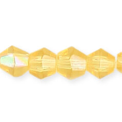  6mm faceted bicone AB (hole size:1.2mm), Light Topaz 