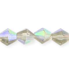 6mm faceted bicone AB (hole size:1.2mm), Black Diamond