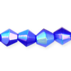  6mm faceted bicone AB (hole size:1.2mm), Cobalt Blue 