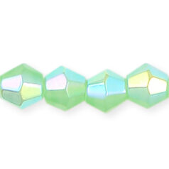  6mm faceted bicone AB (hole size:1.2mm), Opal Green 