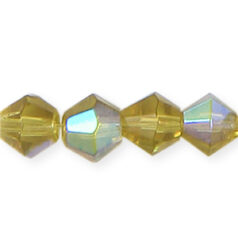  6mm faceted bicone AB (hole size:1.2mm), Olive 