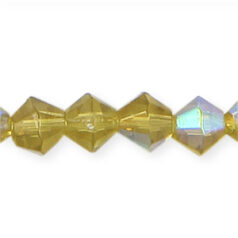 4mm faceted bicone AB (hole size: 0.7mm), Olive 