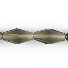 16x8mm faceted oval (hole size: 1.3mm), Black Diamond